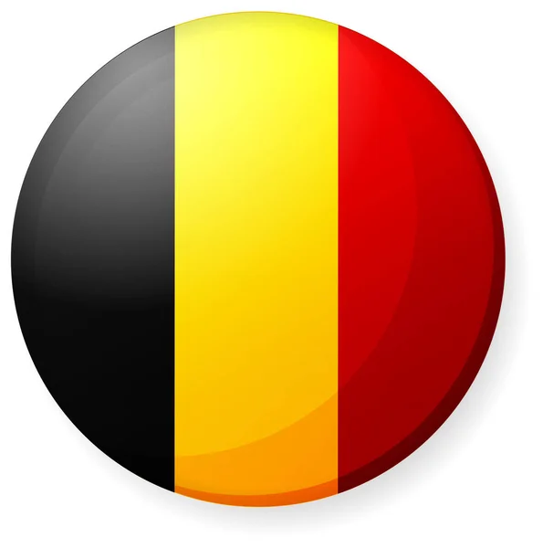 Illustrazione Dell Icona Della Bandiera Nazionale Circolare Badge Bottoni Belgio — Vettoriale Stock