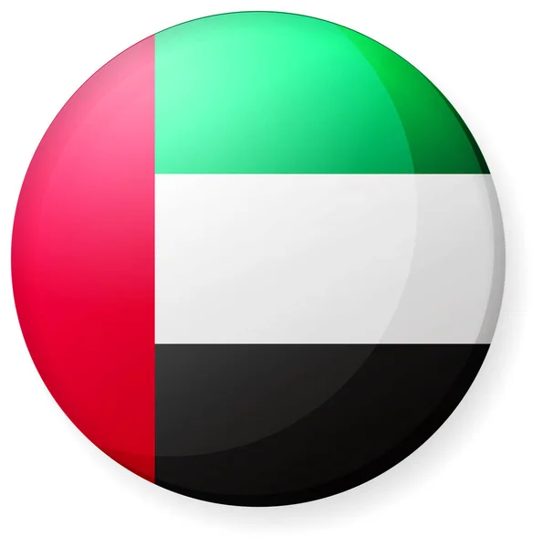 Illustration Med Symbolen För Cirkulär Landsflagga Knappmärke Förenade Arabemiraten — Stock vektor