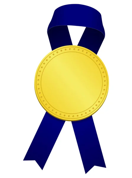 Złoty Medal Ilustracja Wstążki — Wektor stockowy