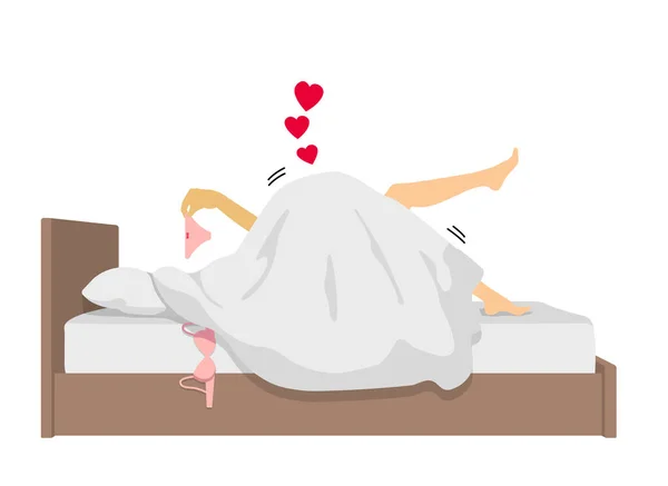 Seksuele Activiteit Bed Seks Liefde Platte Vector Illustratie Illustratie Die — Stockvector