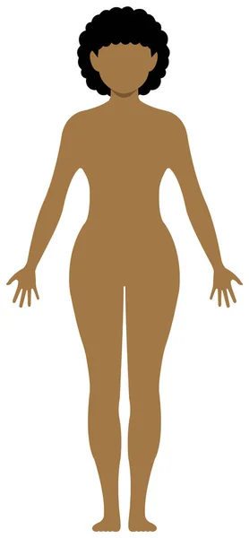 Faceless Naked Woman Nude Body Silhouette Outline Shape Vector Illustration — Stock Vector