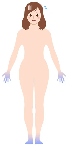 Тип Чувствительности Холоду Плохая Циркуляционная Векторная Иллюстрация Кончик Руки Ноги — стоковый вектор