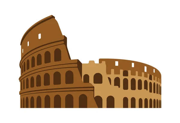 Coliseu Itália Roma Edifícios Famosos Mundo Ilustração Vetorial — Vetor de Stock