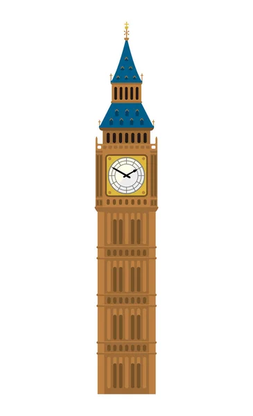 ビッグベン イギリス ロンドン 世界的に有名な建物のベクトル図 — ストックベクタ
