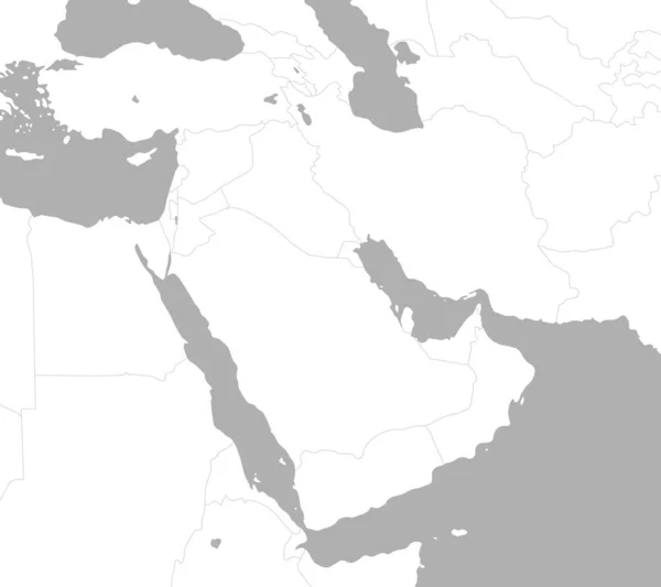 Oriente Medio Países Árabes Mapa Hay Texto — Vector de stock