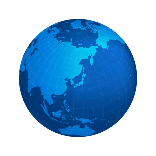 Vector Illustration Earth Centered East Asia — Stockvektor