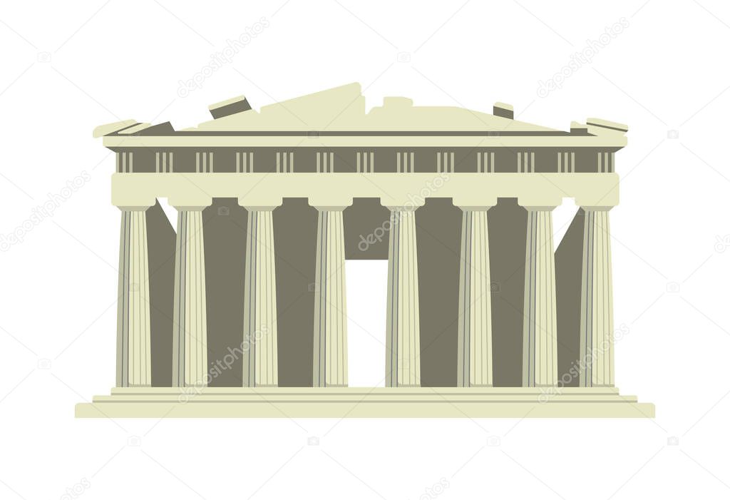 Parthenon temple - Greece / World famous buildings vector illustration.