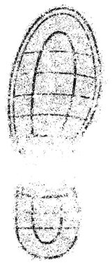 Grunge insan ayakkabı izi (ayakkabı izi) vektör çizimi