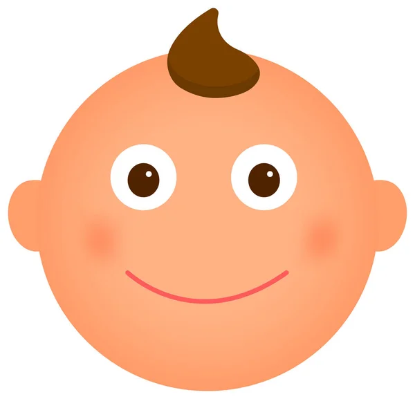 Desenhos Animados Bebê Rosto Emoticon Vetor Ilustração Sorrindo — Vetor de Stock