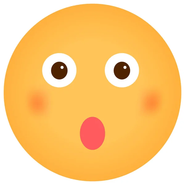 Cartoon Face Emoticon Vector Illustration Surprised — 스톡 벡터