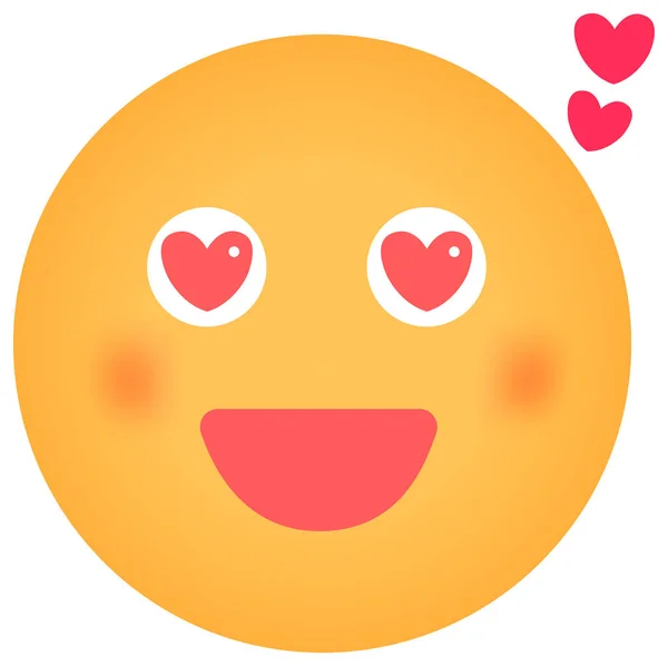 Ilustrasi Jantung Emoticon Wajah Kartun - Stok Vektor