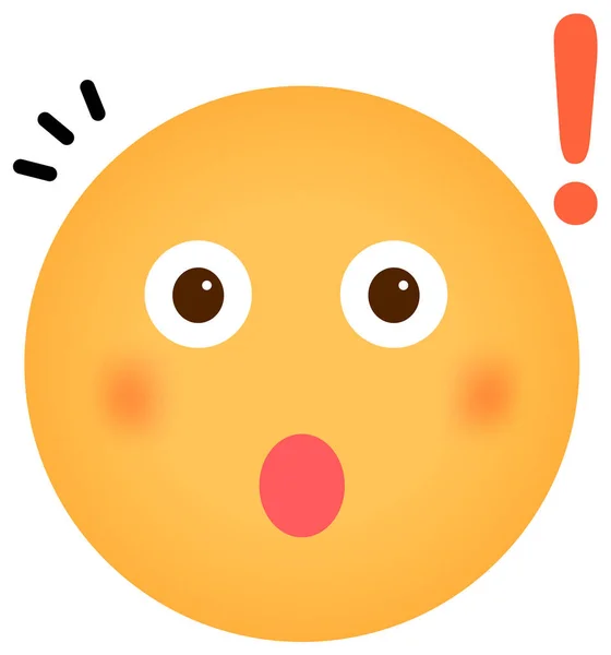 Cartoon Face Emoticon Vector Illustration Surprised — Stockvektor