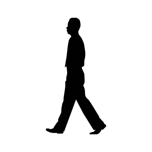 Walking Business Person Sihouette Illustration Side View — Stockvektor