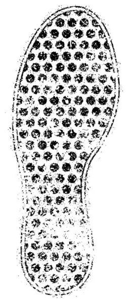 Grunge Human Shoe Print Shoe Mark Vector Illustration — Stockový vektor
