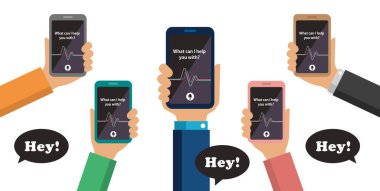 Concierge uygulaması (kişisel ses asistanı / siri) vektör gösterimi