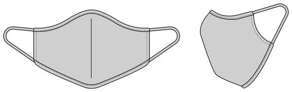 Medicinsk Ansiktsmask Vektor Mall Illustration Grå — Stock vektor