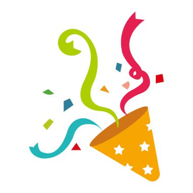 Cracker (parti patlatıcı) vektör düz illüstrasyon.