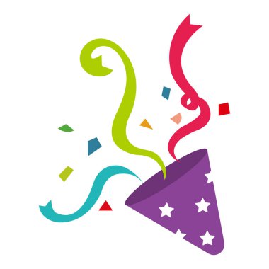 Cracker (parti patlatıcı) vektör düz illüstrasyon.