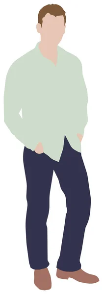 Illustrazione Vettoriale Uomo Piedi Senza Volto — Vettoriale Stock
