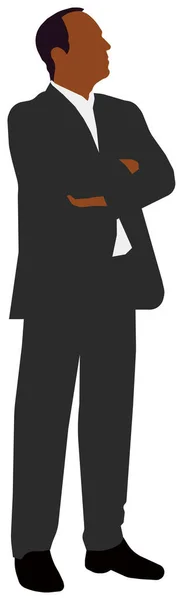 Faceless Standing Man Vector Illustration Black People — Stock Vector