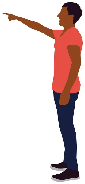 Gesichtsloser Stehender Mann Vektor Illustration Schwarze Menschen — Stockvektor