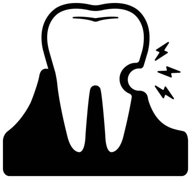 Diş bakımı, Diş İlgili ikonlar illüstrasyon / hassas diş, diş çürümesi