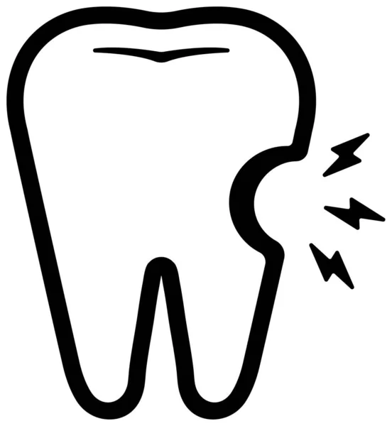 Soins Dentaires Icônes Liées Aux Dents Illustration Dent Sensible Carie — Image vectorielle