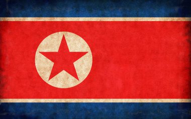 Grunge bayrak illüstrasyonu / Kuzey Kore