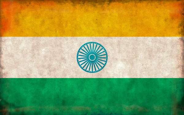 Grunge País Bandeira Ilustração Índia — Fotografia de Stock