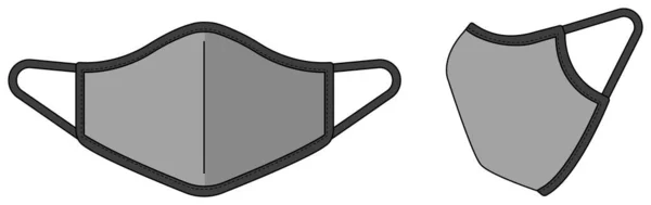 Máscara Facial Médica Vector Plantilla Ilustración Tuberías Tipo Tono — Vector de stock