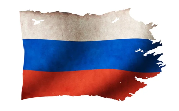 Dirty Torn Country Flag Illustration Russia — Stock Photo, Image