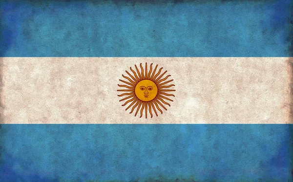 Иллюстрация Флага Гранж Страны Аргентина — стоковое фото
