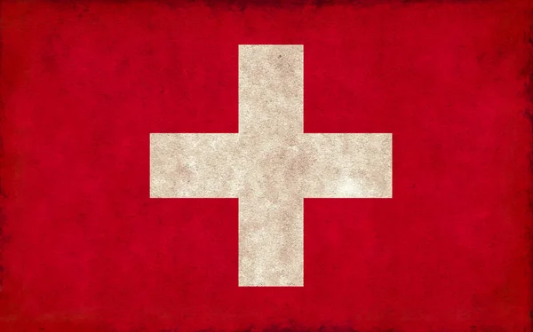 Grunge País Bandeira Ilustração Suíça — Fotografia de Stock