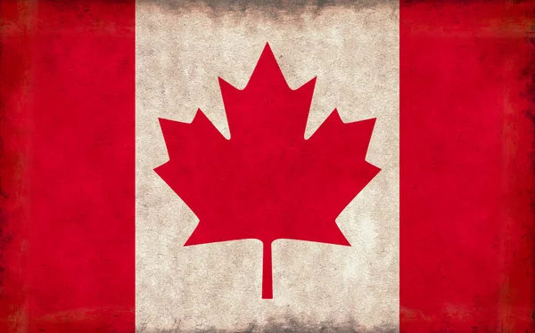 Grunge Ülke Bayrağı Illüstrasyonu Kanada — Stok fotoğraf