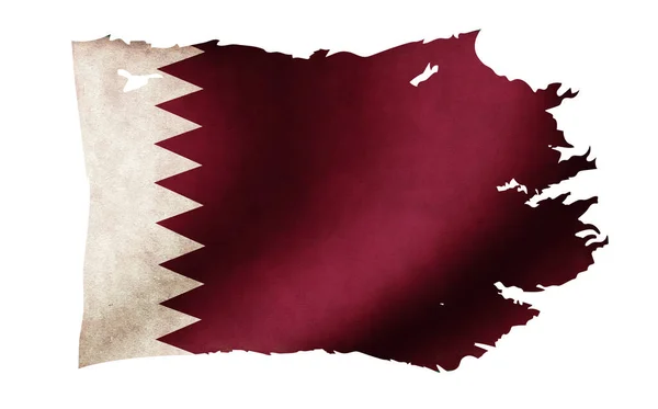 Smutsiga Och Slitna Land Flagga Illustration Qatar — Stockfoto