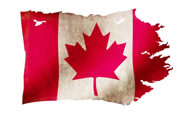 Brudne Podarte Flagi Kraju Ilustracja Kanada — Zdjęcie stockowe