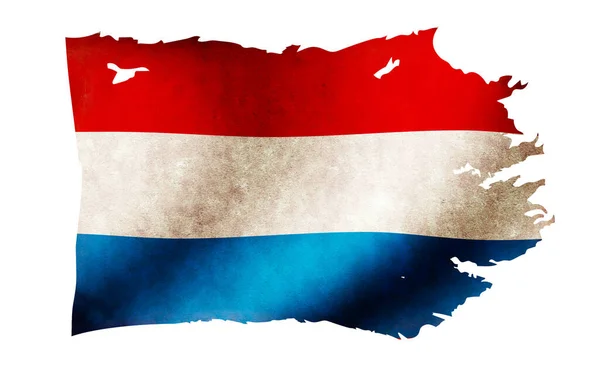 Vuil Gescheurd Land Vlag Illustratie Nederland — Stockfoto