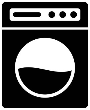 Çamaşır makinesi, çamaşır / ev aletleri, mobilya vektör illüzyonu