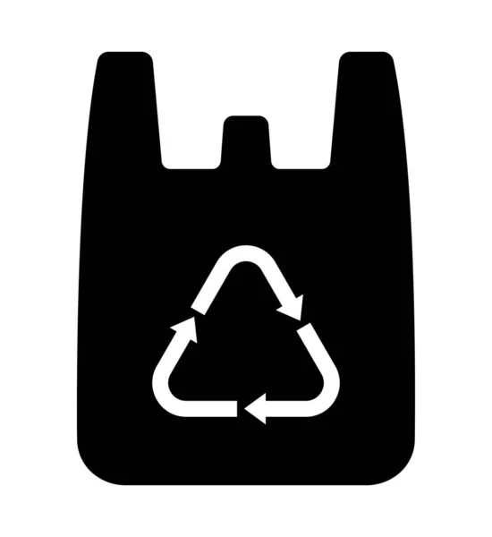 Plastiktüten Vektor Symbol Illustration Ökologie Symbol — Stockvektor