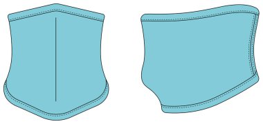 Neck gaiter, neck warmer vector template illustration / lightblue clipart