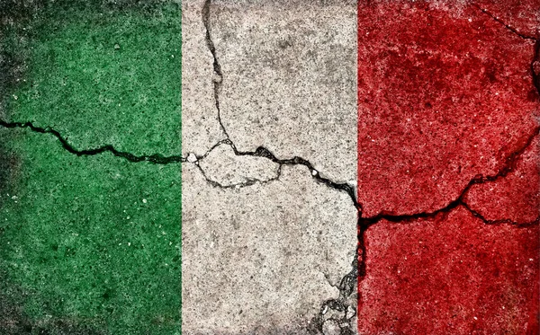 Grunge Country Flag Illustration Riked Concrete Background Italy — 스톡 사진