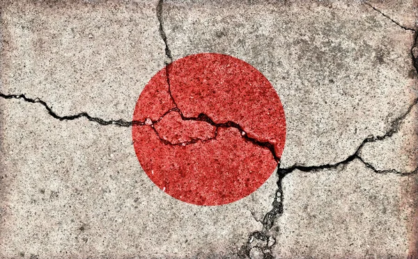 Grunge Land Flagga Illustration Spruckna Konkreta Bakgrund Japan — Stockfoto