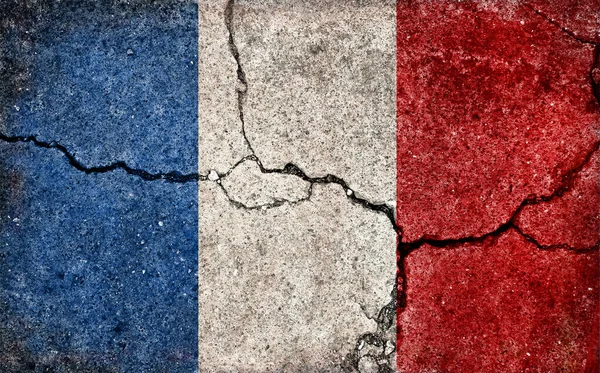 Grunge Land Vlag Illustratie Gebarsten Beton Achtergrond Frankrijk — Stockfoto