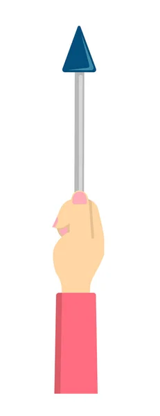 Χειρολαβή Δείχνοντας Stick Διανυσματική Απεικόνιση Γυναικείο Χέρι — Διανυσματικό Αρχείο