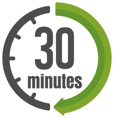 Saat, zamanlayıcı (zaman geçişi) simgesi / 30 dakika