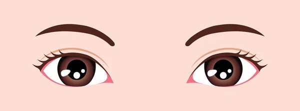 Kvinna Närbild Ögon Vektor Illustration Asiatiska Japanska Koreanska — Stock vektor