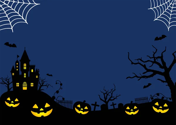 Halloween Silhouet Achtergrond Vector Illustratie Ontwerp Van Het Postermodel Flyer — Stockvector