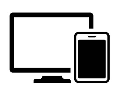 PC, akıllı telefon (dijital aygıtlar) düz vektör resimleme