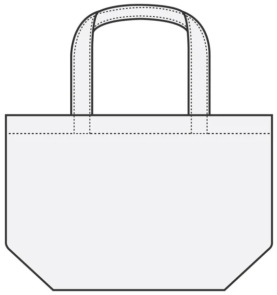 Bolso Pequeño Bolso Ecobag Bolsa Compras Plantilla Vector Ilustración Blanco — Vector de stock