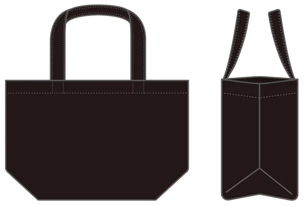Small Tote Bag Ecobag Shopping Bag Template Vector Illustration Side — Stock Vector